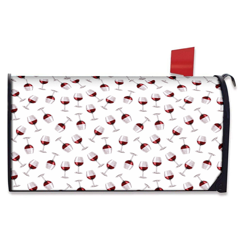 Glasses Of Wine Pattern Print Mailbox Cover