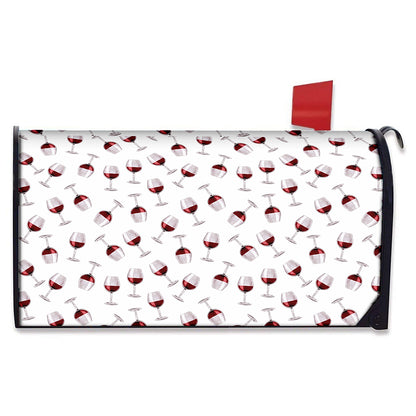 Glasses Of Wine Pattern Print Mailbox Cover