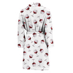 Glasses Of Wine Pattern Print Men's Bathrobe