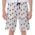 Glasses Of Wine Pattern Print Men's Beach Shorts