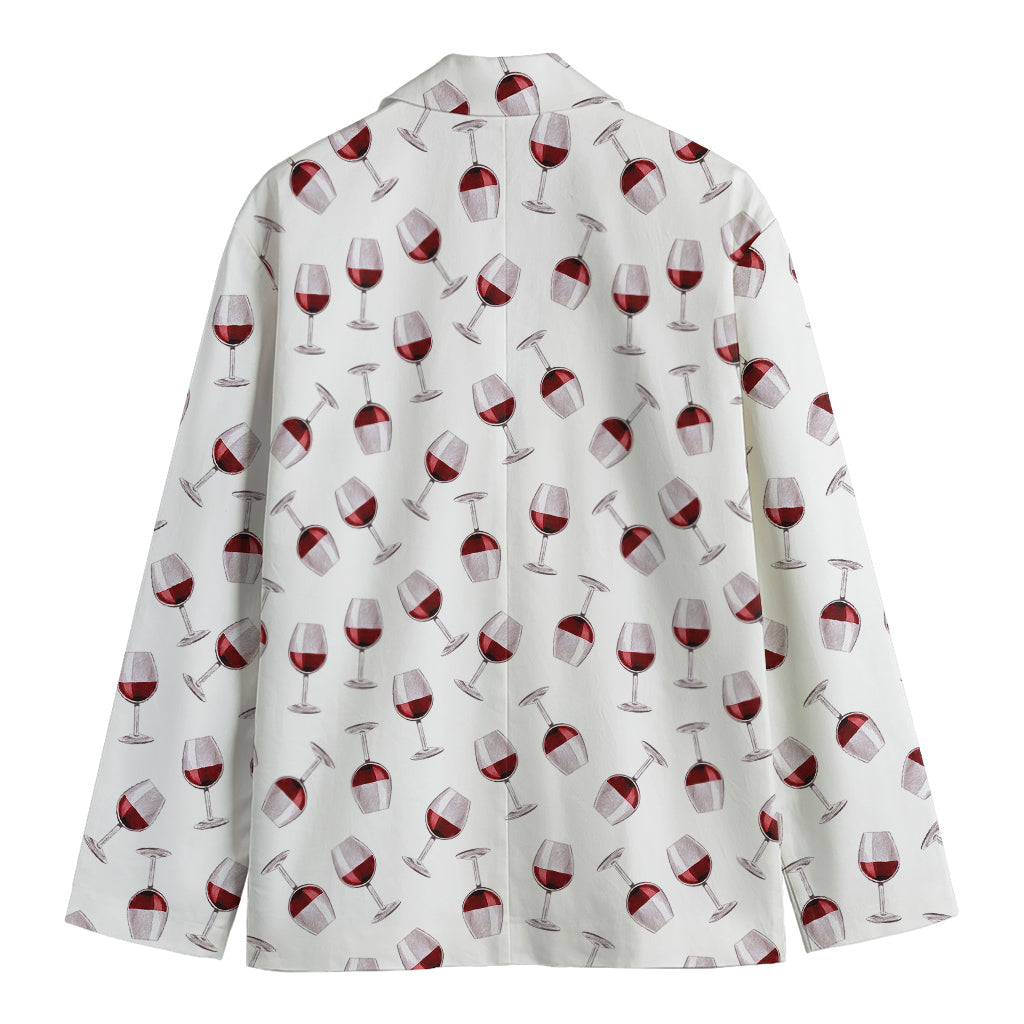 Glasses Of Wine Pattern Print Men's Blazer