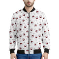 Glasses Of Wine Pattern Print Men's Bomber Jacket
