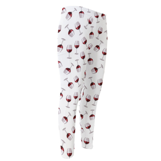 Glasses Of Wine Pattern Print Men's Compression Pants