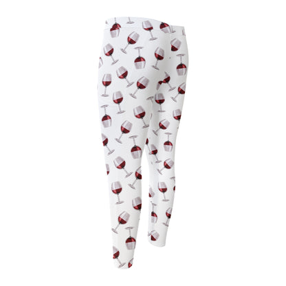 Glasses Of Wine Pattern Print Men's Compression Pants