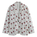 Glasses Of Wine Pattern Print Men's Cotton Blazer