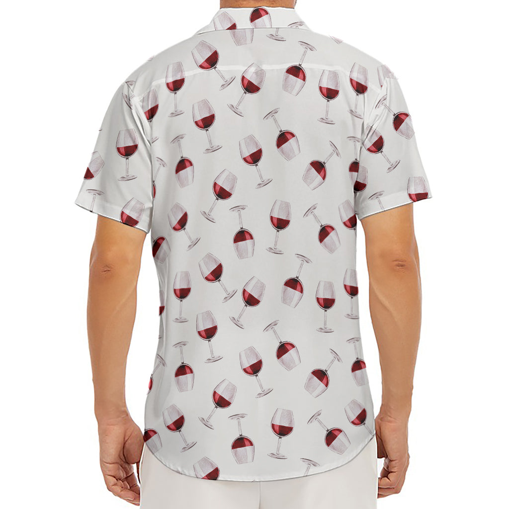 Glasses Of Wine Pattern Print Men's Deep V-Neck Shirt