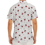 Glasses Of Wine Pattern Print Men's Deep V-Neck Shirt