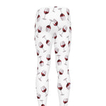 Glasses Of Wine Pattern Print Men's leggings