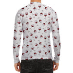 Glasses Of Wine Pattern Print Men's Long Sleeve Rash Guard