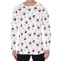 Glasses Of Wine Pattern Print Men's Long Sleeve T-Shirt