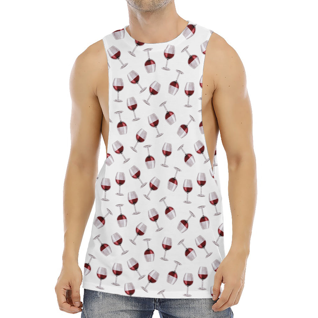 Glasses Of Wine Pattern Print Men's Muscle Tank Top