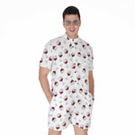 Glasses Of Wine Pattern Print Men's Rompers