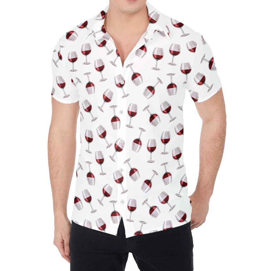 Glasses Of Wine Pattern Print Men's Shirt