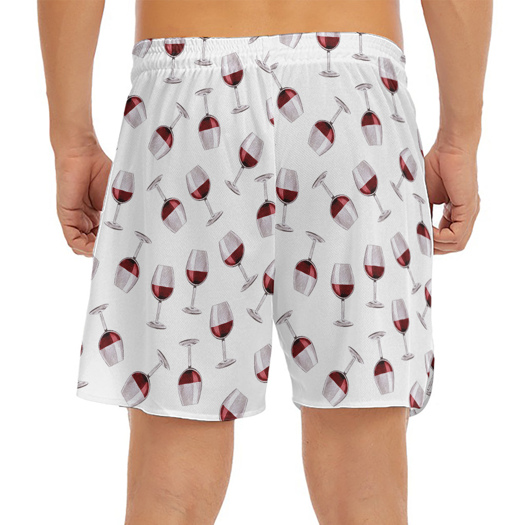 Glasses Of Wine Pattern Print Men's Split Running Shorts