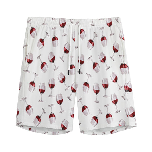 Glasses Of Wine Pattern Print Men's Sports Shorts