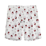 Glasses Of Wine Pattern Print Men's Sports Shorts