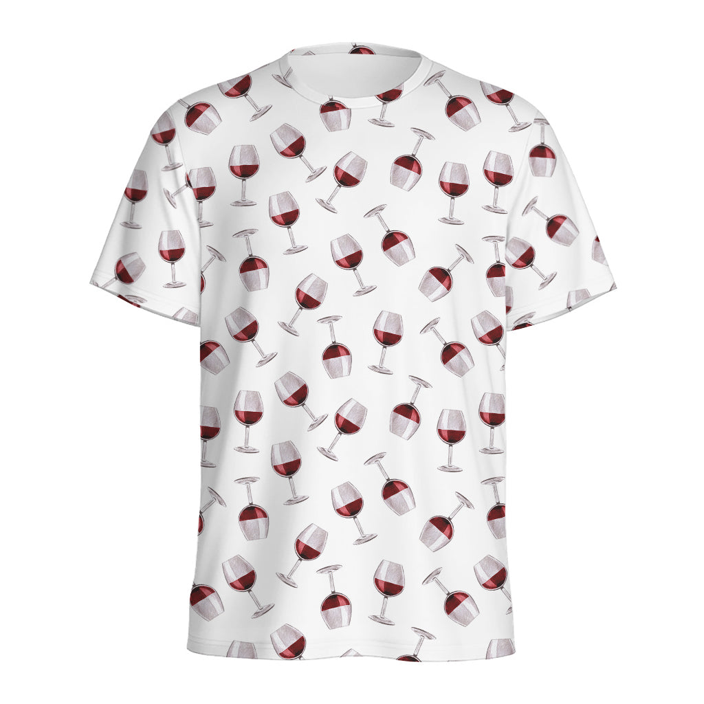 Glasses Of Wine Pattern Print Men's Sports T-Shirt