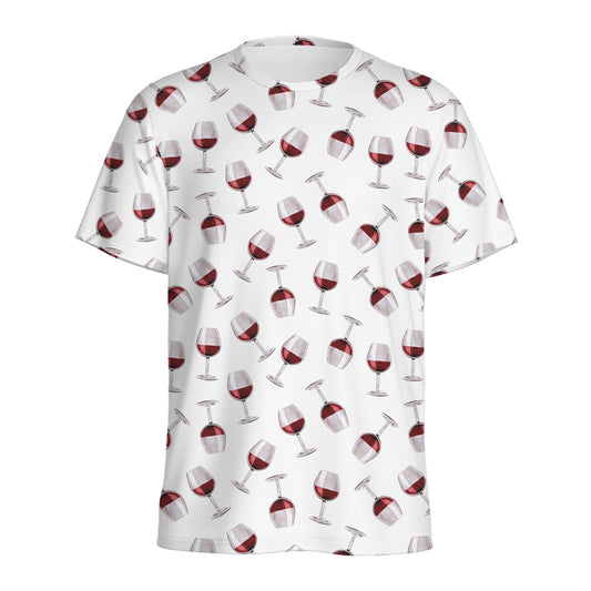 Glasses Of Wine Pattern Print Men's Sports T-Shirt