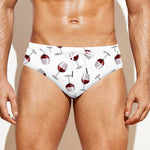 Glasses Of Wine Pattern Print Men's Swim Briefs