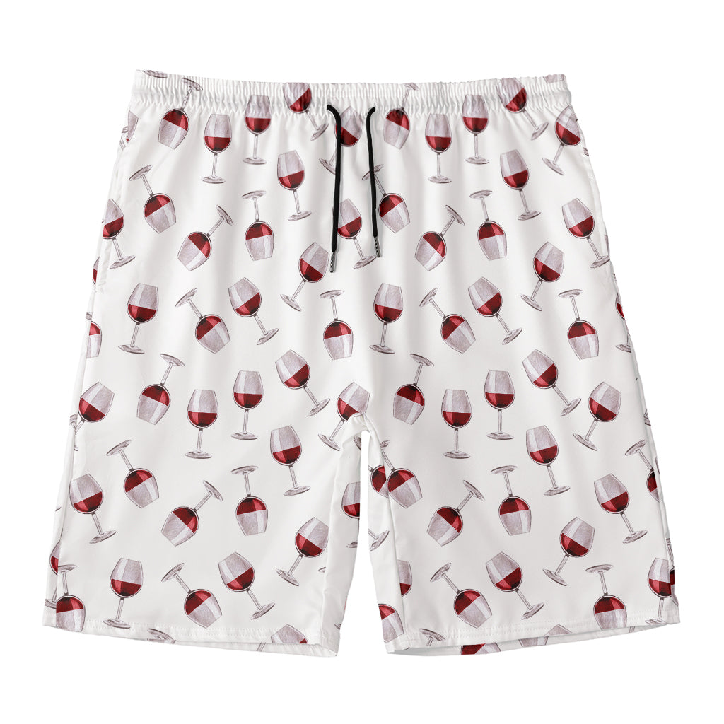 Glasses Of Wine Pattern Print Men's Swim Trunks