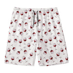 Glasses Of Wine Pattern Print Men's Swim Trunks