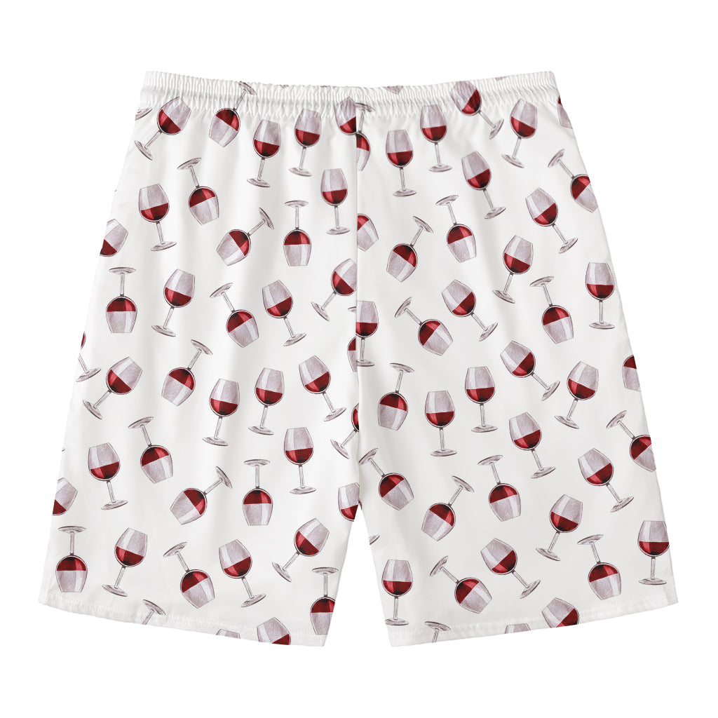Glasses Of Wine Pattern Print Men's Swim Trunks