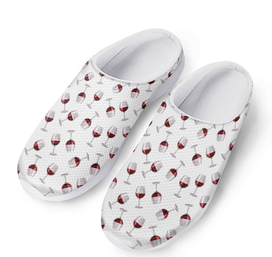 Glasses Of Wine Pattern Print Mesh Casual Shoes