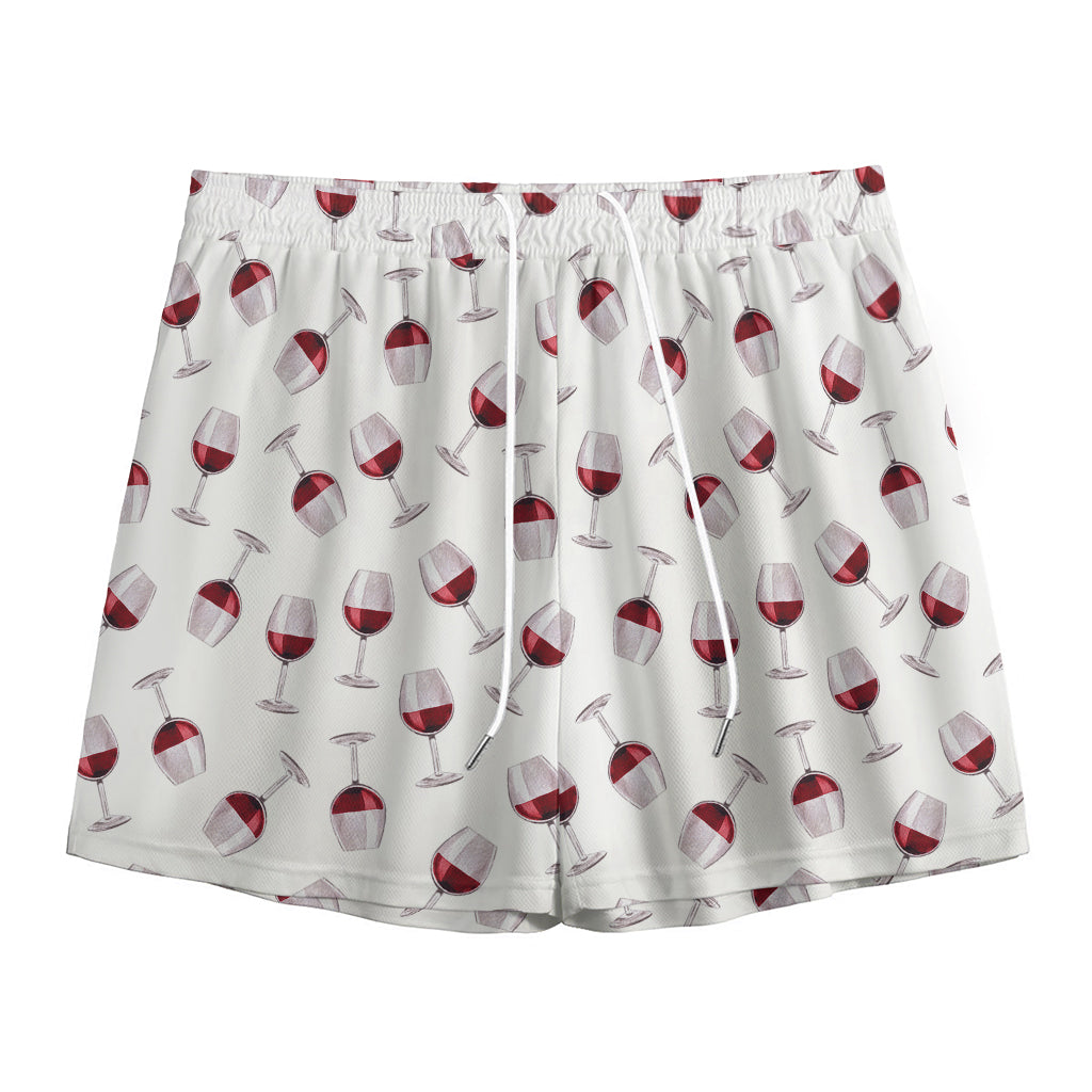 Glasses Of Wine Pattern Print Mesh Shorts