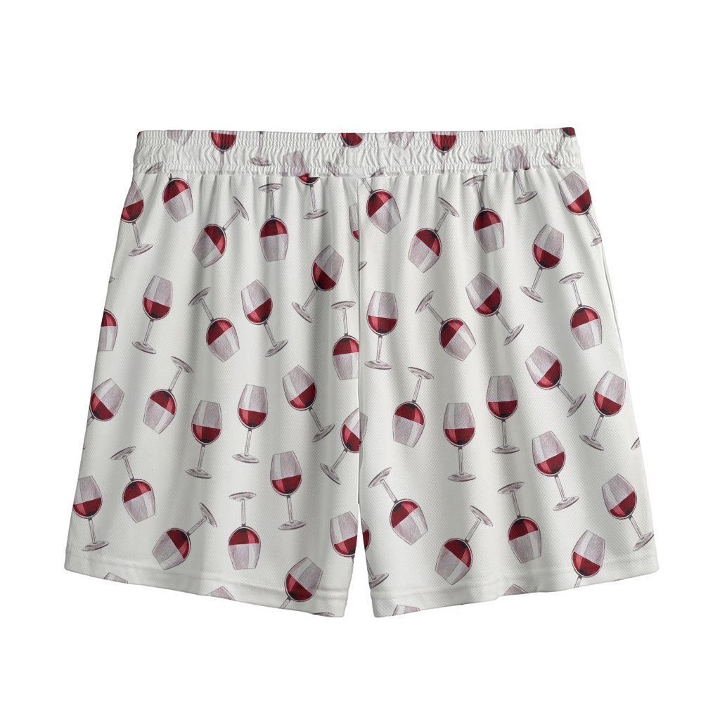 Glasses Of Wine Pattern Print Mesh Shorts