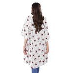 Glasses Of Wine Pattern Print Open Front Beach Cover Up