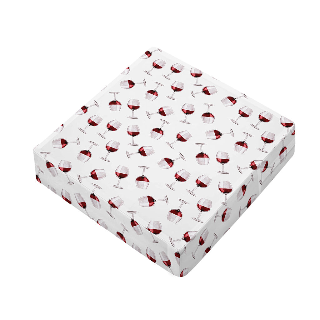 Glasses Of Wine Pattern Print Outdoor Seat Cushion Cover