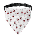 Glasses Of Wine Pattern Print Over The Collar Dog Bandana