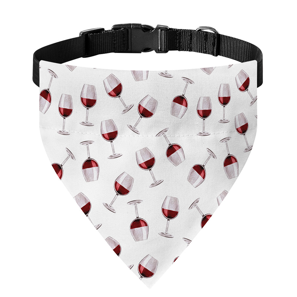 Glasses Of Wine Pattern Print Over The Collar Dog Bandana