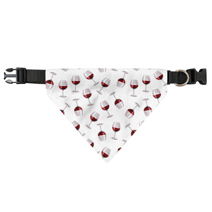 Glasses Of Wine Pattern Print Over The Collar Dog Bandana