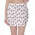 Glasses Of Wine Pattern Print Pencil Mini Skirt