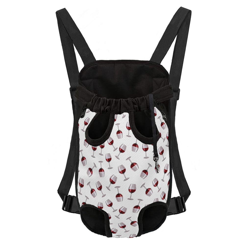 Glasses Of Wine Pattern Print Pet Carrier Backpack