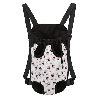 Glasses Of Wine Pattern Print Pet Carrier Backpack