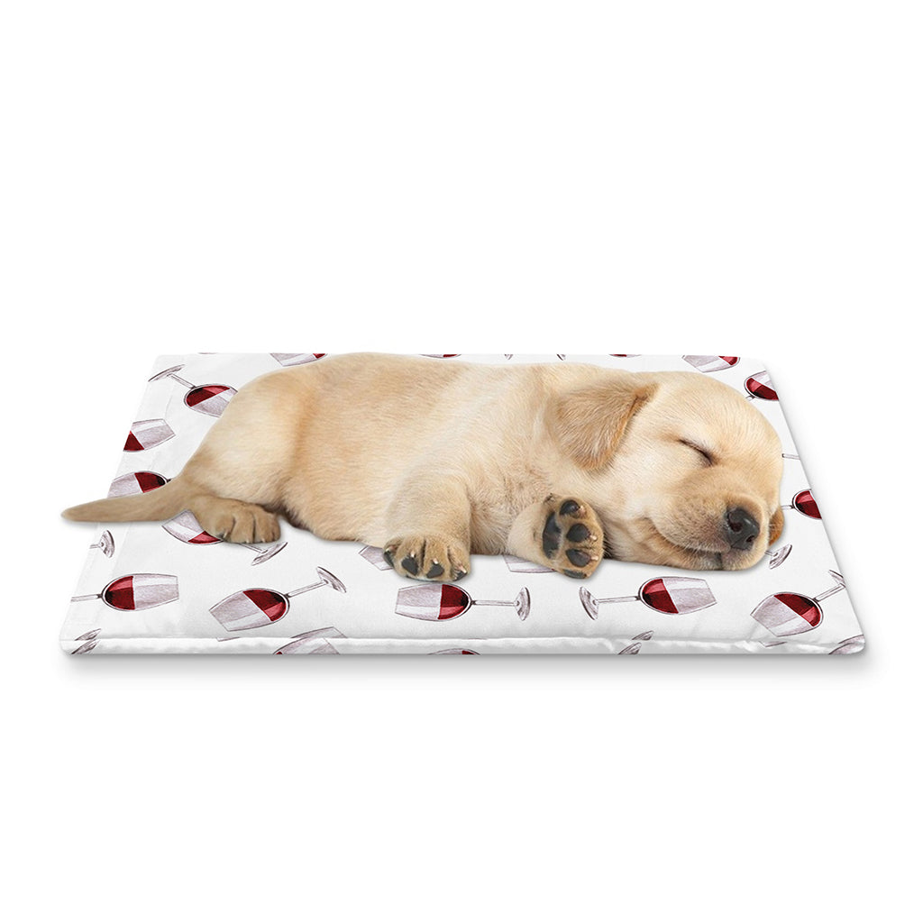 Glasses Of Wine Pattern Print Pet Cooling Mat Cover