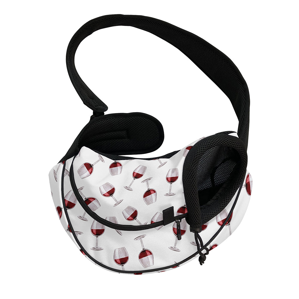 Glasses Of Wine Pattern Print Pet Sling Carrier