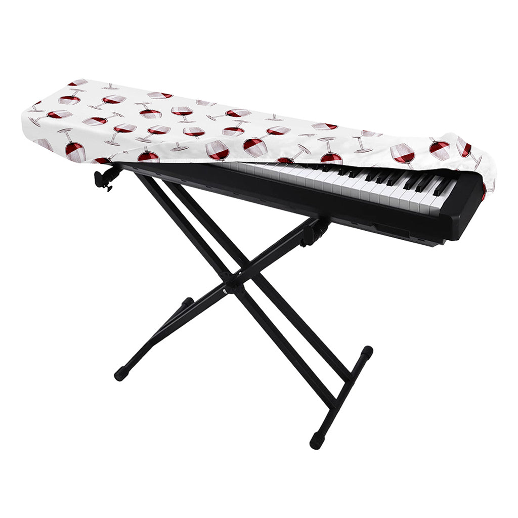 Glasses Of Wine Pattern Print Piano Keyboard Cover
