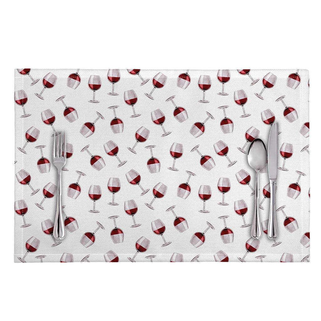 Glasses Of Wine Pattern Print Placemat