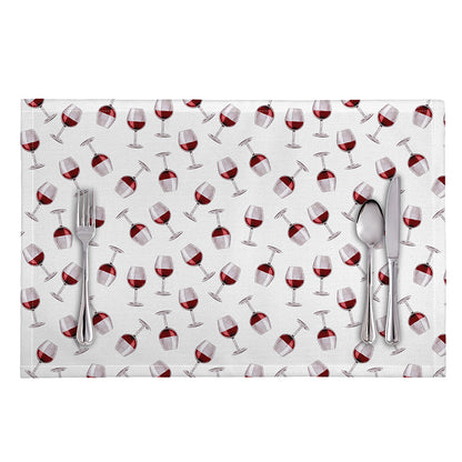 Glasses Of Wine Pattern Print Placemat