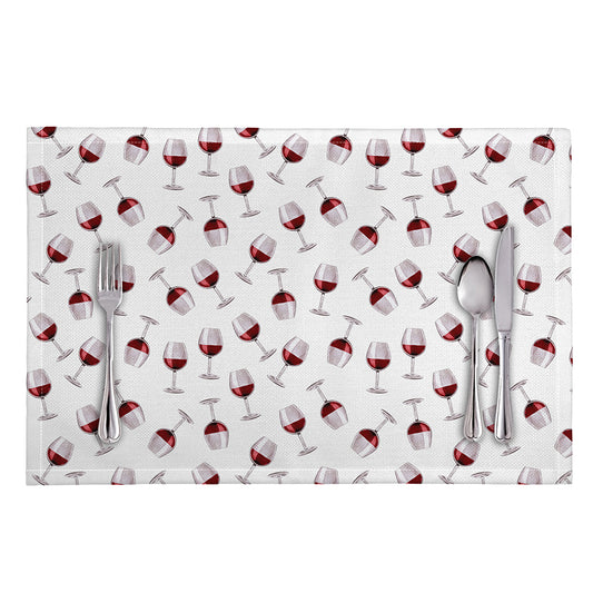 Glasses Of Wine Pattern Print Placemat