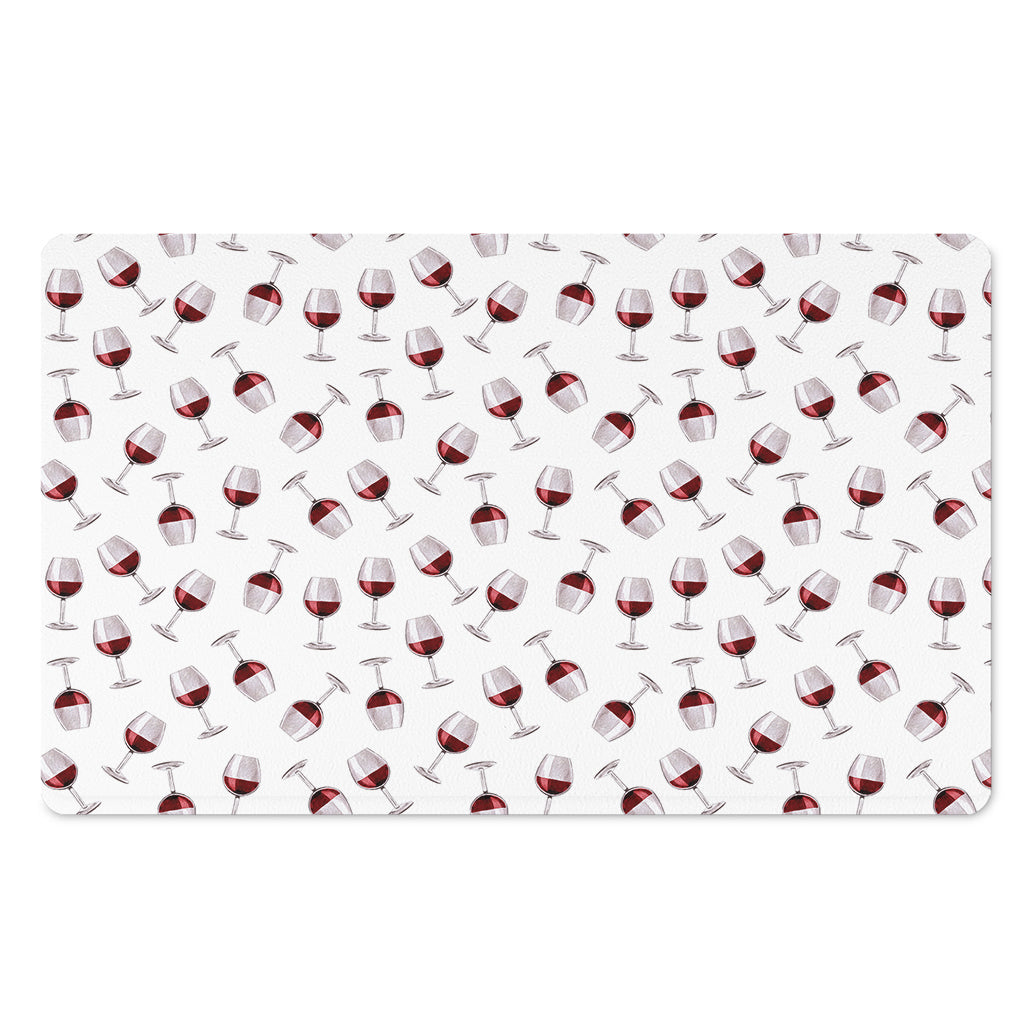 Glasses Of Wine Pattern Print Polyester Doormat