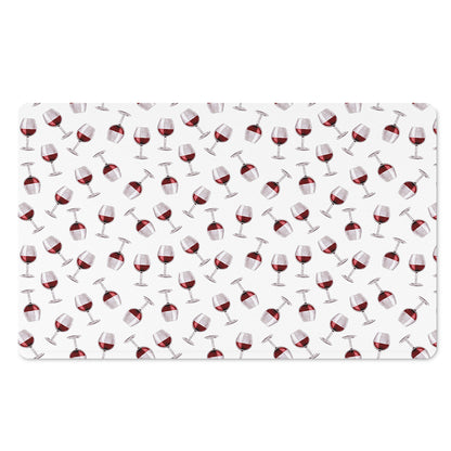Glasses Of Wine Pattern Print Polyester Doormat