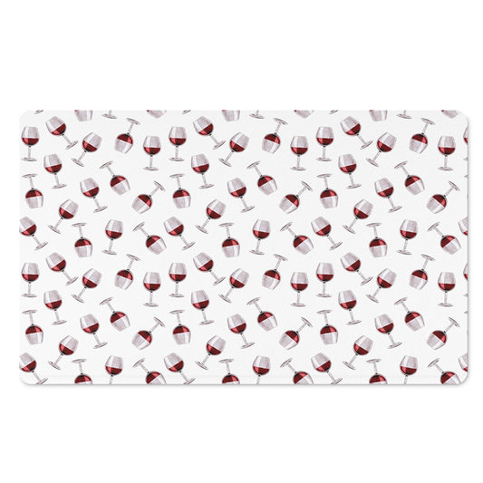 Glasses Of Wine Pattern Print Polyester Doormat