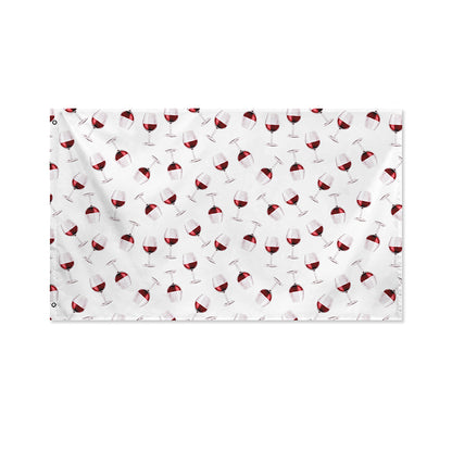 Glasses Of Wine Pattern Print Polyester Flag