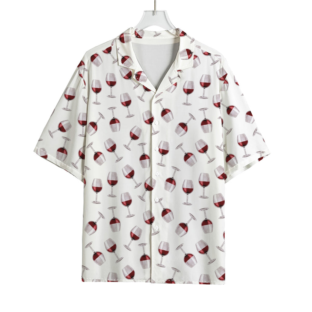 Glasses Of Wine Pattern Print Rayon Hawaiian Shirt