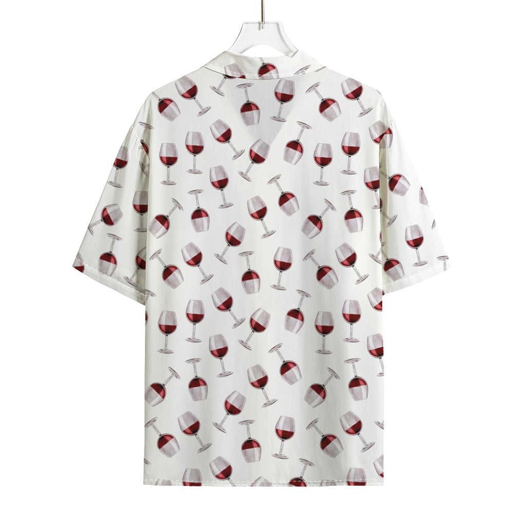 Glasses Of Wine Pattern Print Rayon Hawaiian Shirt