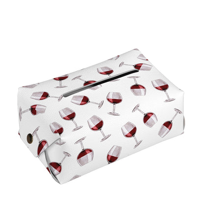 Glasses Of Wine Pattern Print Rectangle Tissue Box Cover